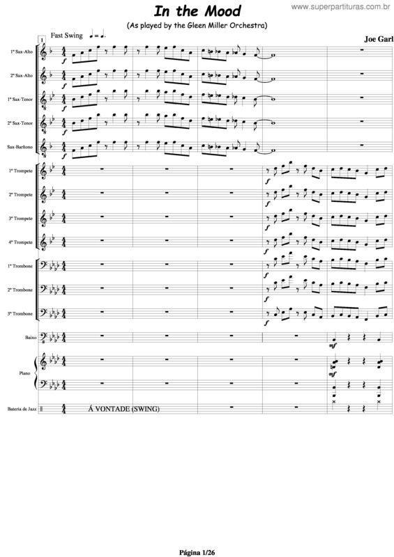 Partitura da música In The Mood v.3