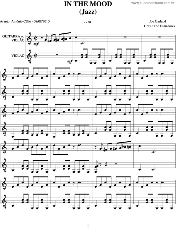 Partitura da música In The Mood v.5