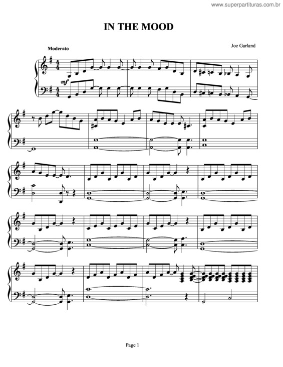 Partitura da música In The Mood v.6