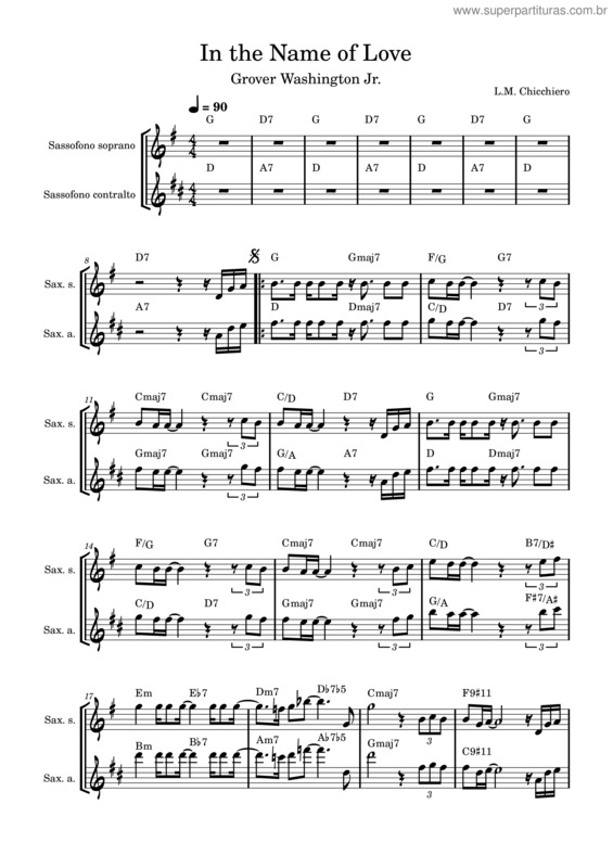 Partitura da música In The Name Of Love – Grover Washington Jr. In The Name Of Love