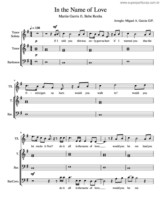 Partitura da música In The Name Of Love – Martin Garrix In The Name Of Love