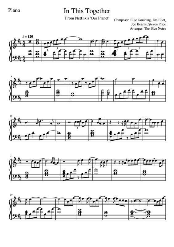 Partitura da música In This Together
