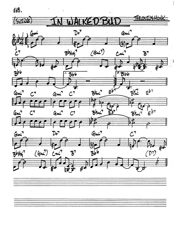 Partitura da música In Walked Bud v.8