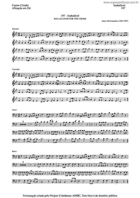 Partitura da música Inabalável v.2