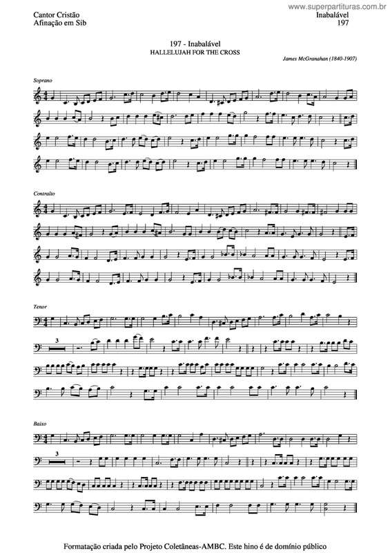 Partitura da música Inabalável v.3