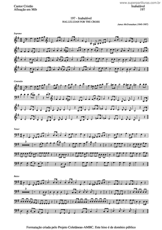 Partitura da música Inabalável v.4