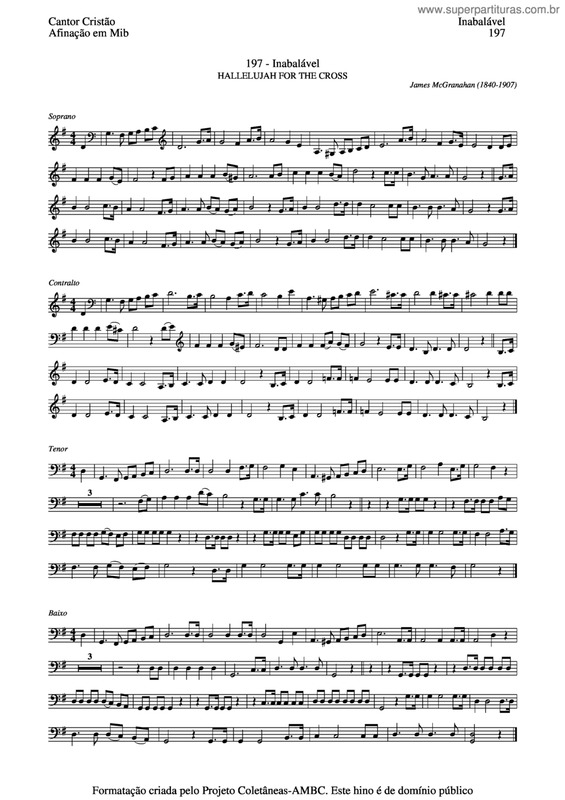 Partitura da música Inabalável v.4