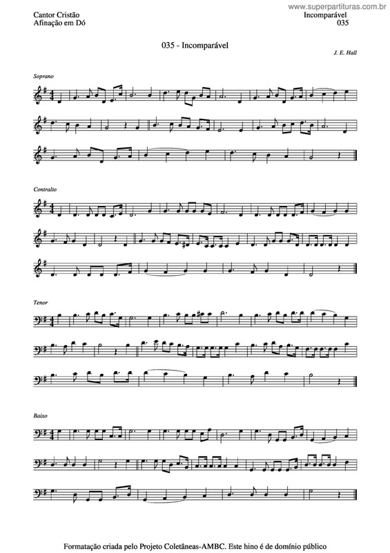 Partitura da música Incomparável v.2