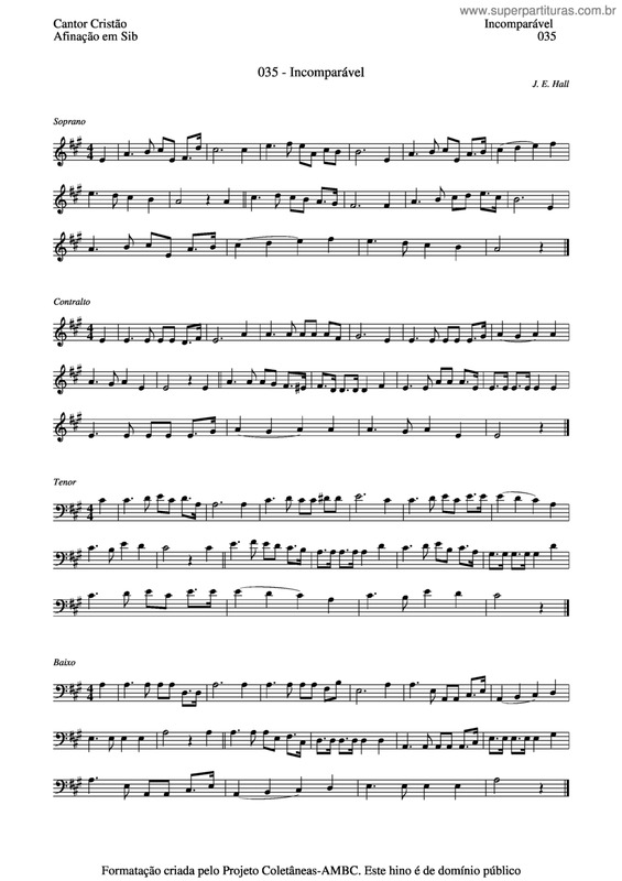 Partitura da música Incomparável v.3