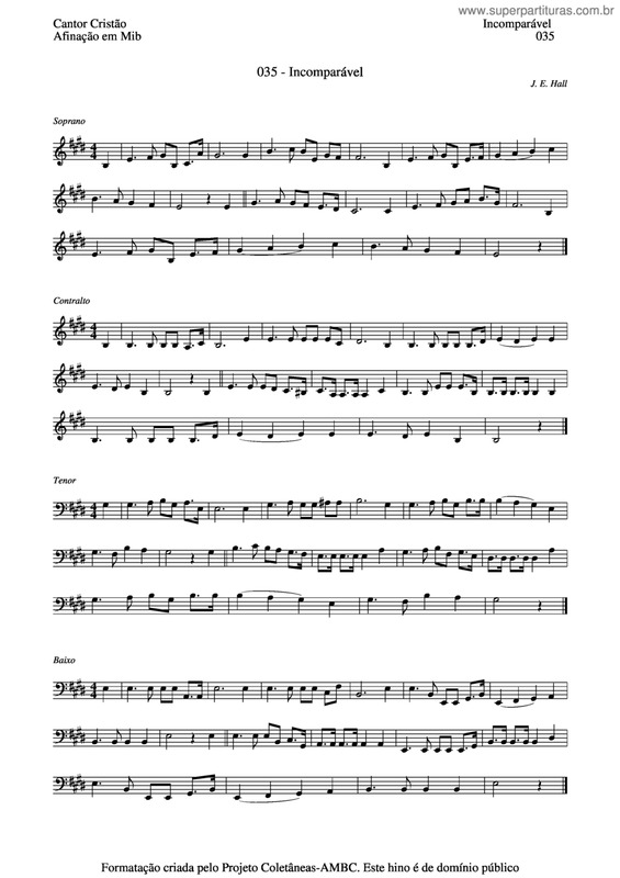 Partitura da música Incomparável v.4