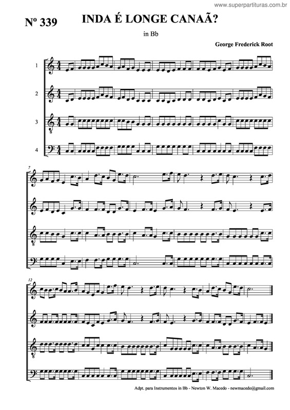 Partitura da música Inda É Longe Canaã