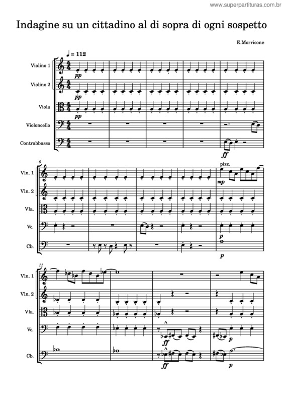 Partitura da música Indagine Su Di Un Cittadino Al Di Sopra Di Ogni Sospetto – Ennio Morricone Indagine Su Un Cittadino Al Di Sopra Di Ogni Sospetto