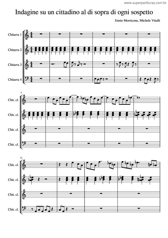 Partitura da música Indagine Su Un Cittadino Al Di Sopra Di Ogni Sospetto Finale