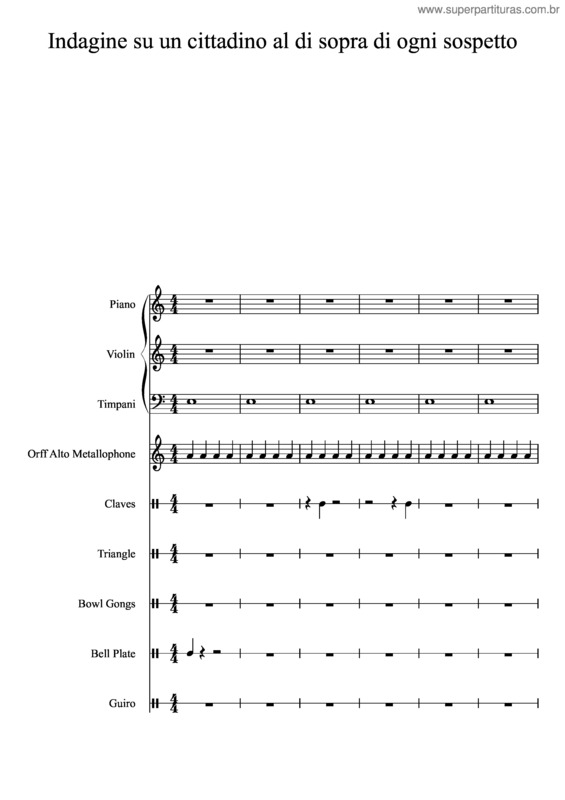 Partitura da música Indagine Su Un Cittadino Al Di Sopra Di Ogni Sospetto