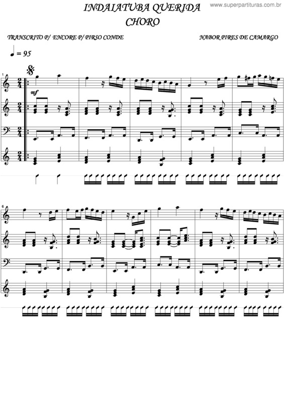 Partitura da música Indaiatuba Querida v.2