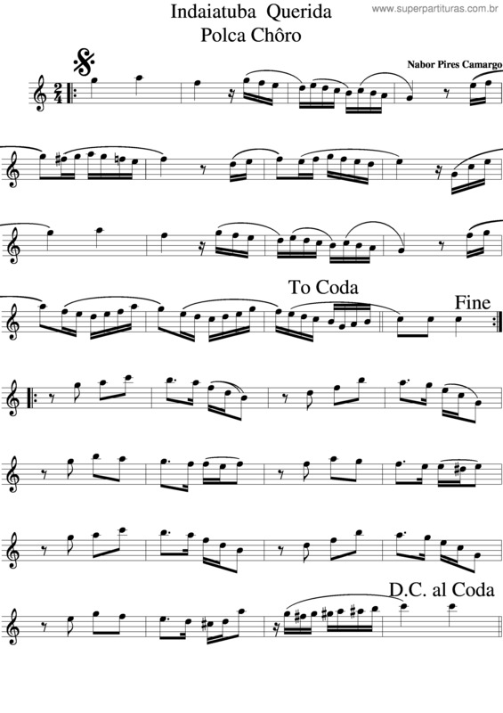 Partitura da música Indaiatuba Querida