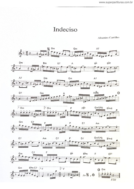 Partitura da música Indeciso v.3