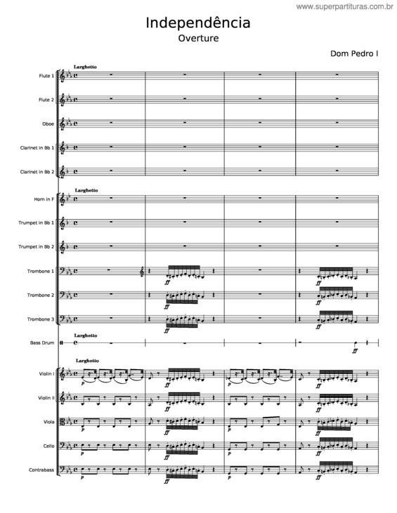 Partitura da música Independênci – Dom Pedro I
