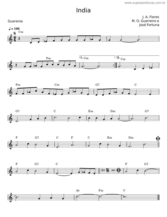 Partitura da música India v.13