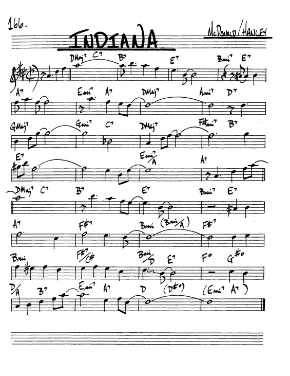 Partitura da música Indiana