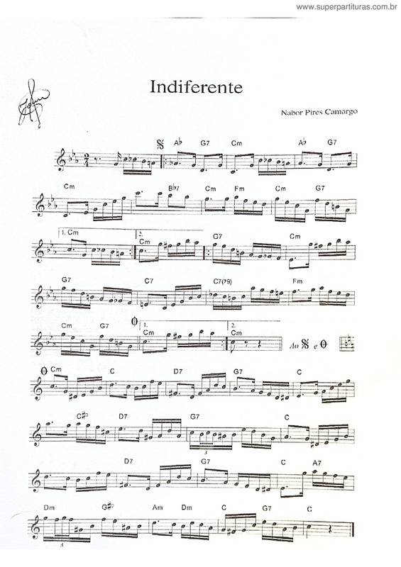 Partitura da música Indiferente v.2