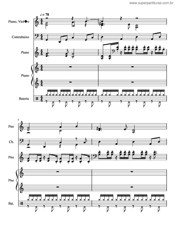 Partitura da música Indios v.2
