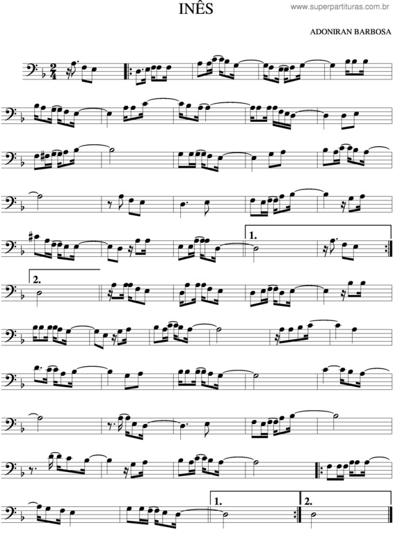 Partitura da música Ines