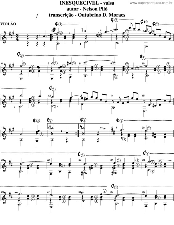 Partitura da música Inesquecível v.3