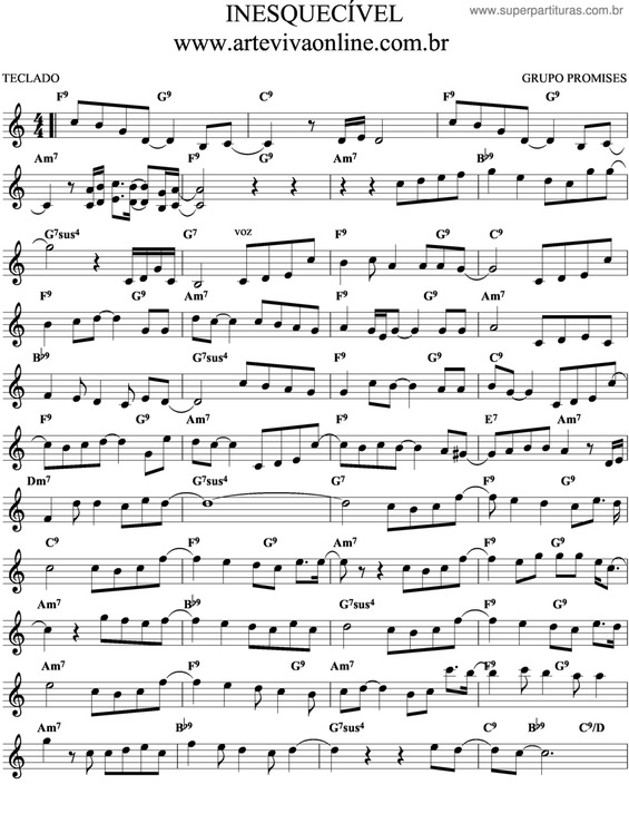 Partitura da música Inesquecível v.4