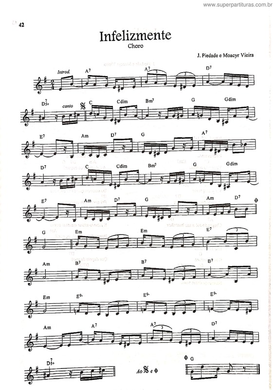 Partitura da música Infelizmente v.2