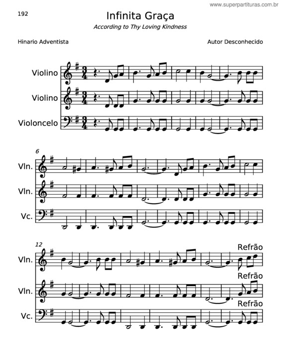 Partitura da música Infinita Graça – Misc Unsigned Bands