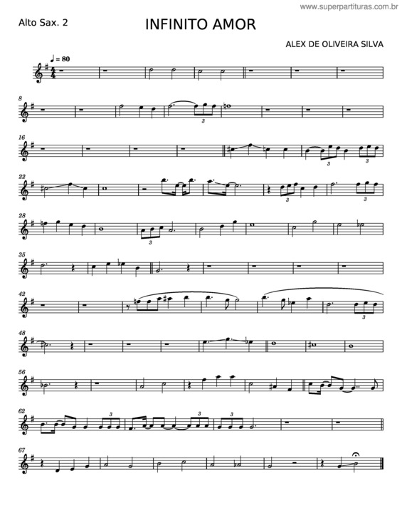 Partitura da música Infinito Amor – Alex De Oliveira Silva v.2