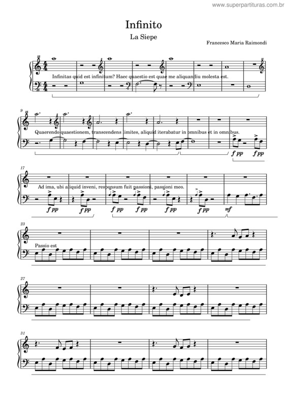 Partitura da música Infinito v.3