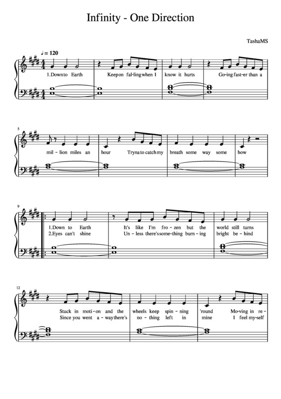 Partitura da música Infinity