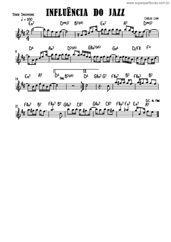 Partitura da música Influência Do Jazz v.5