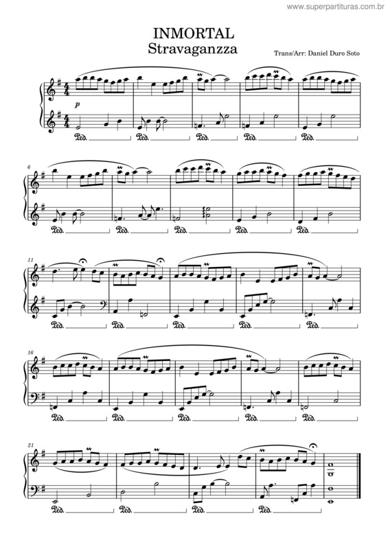 Partitura da música Inmortal – Stravaganzza – Jose Eugenio Herrero