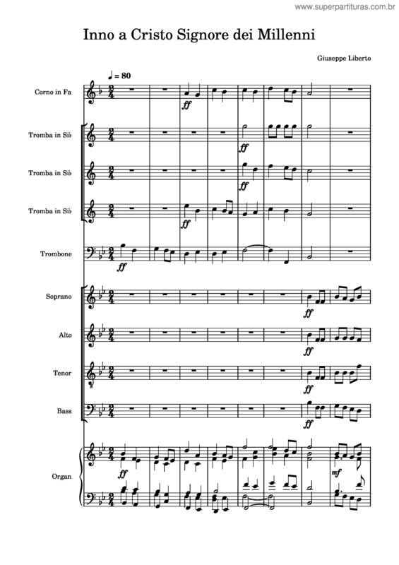 Partitura da música Inno A Cristo Signore Dei Millenni  – Giuseppe Liberto Inno A Cristo Signore Dei Millenni  – Giuseppe Liberto