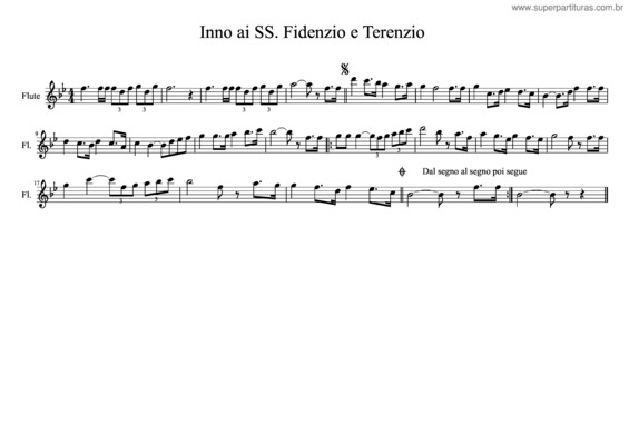 Partitura da música Inno Ai Ss. Fidenzio E Terenzio