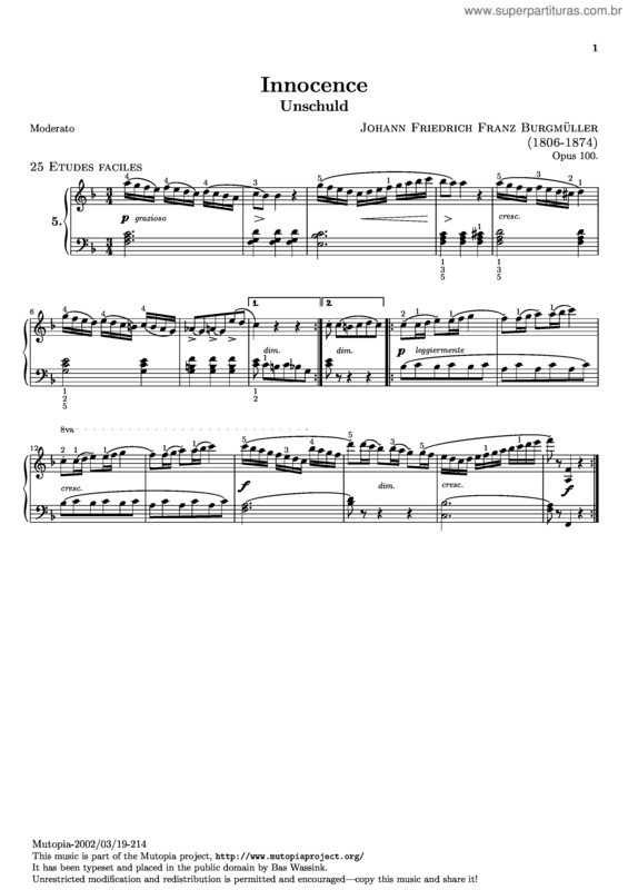 Partitura da música Innocence v.9