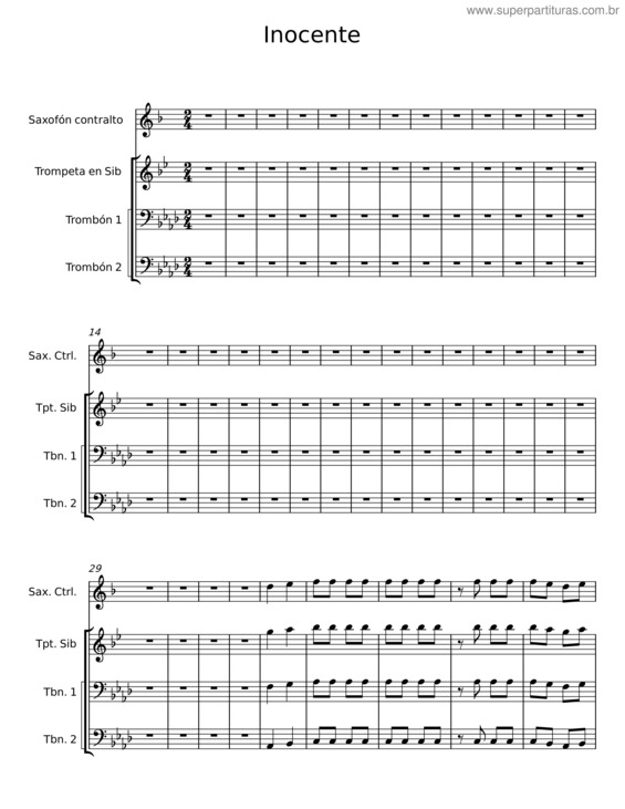Partitura da música Inocente v.2