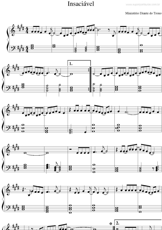 Partitura da música Insaciável v.2