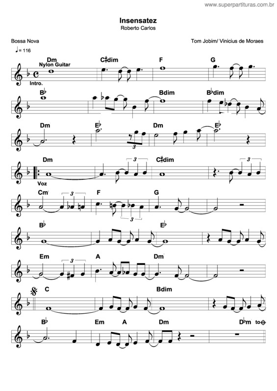 Partitura da música Insensatez v.12