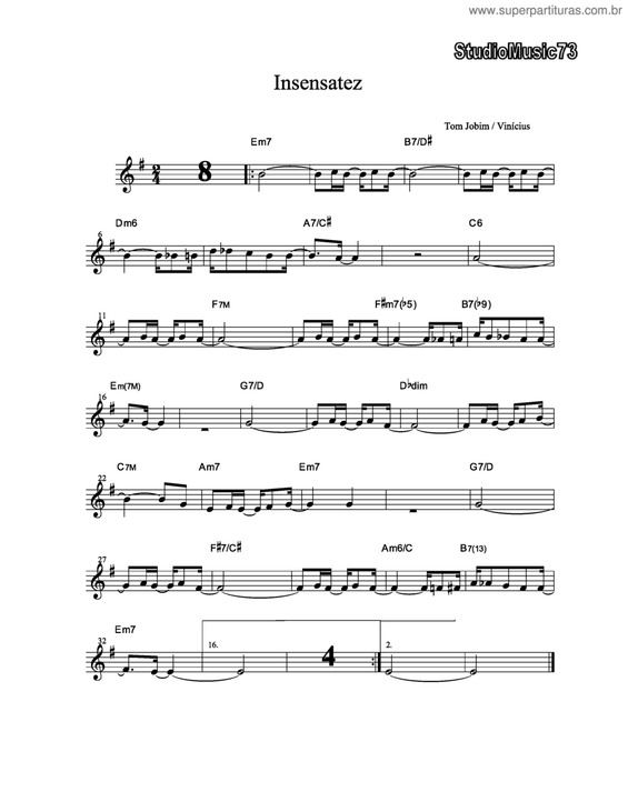 Partitura da música Insensatez v.4