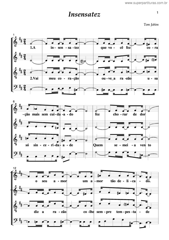 Partitura da música Insensatez v.7