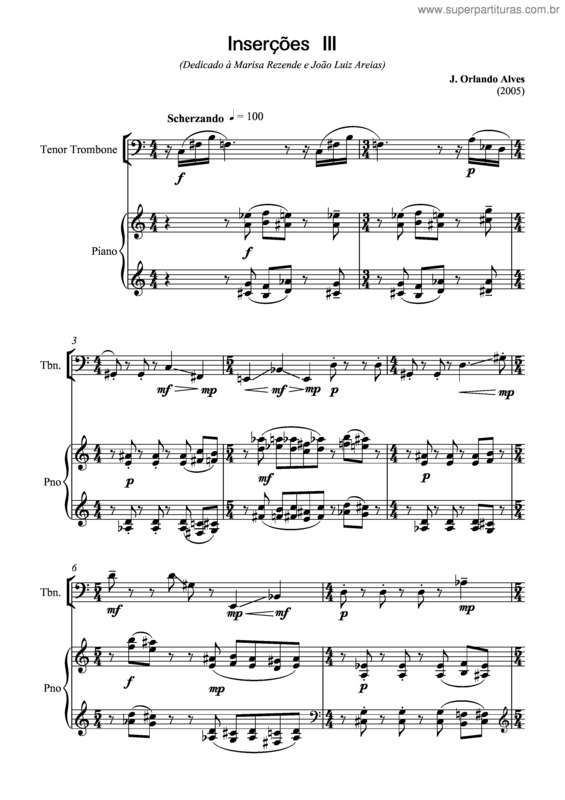 Partitura da música Inserções III