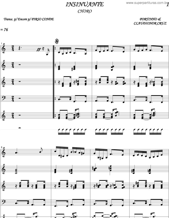 Partitura da música Insinuante v.3