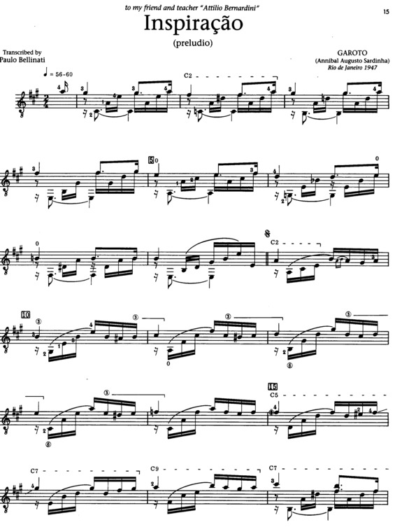 Partitura da música Inspiração v.2