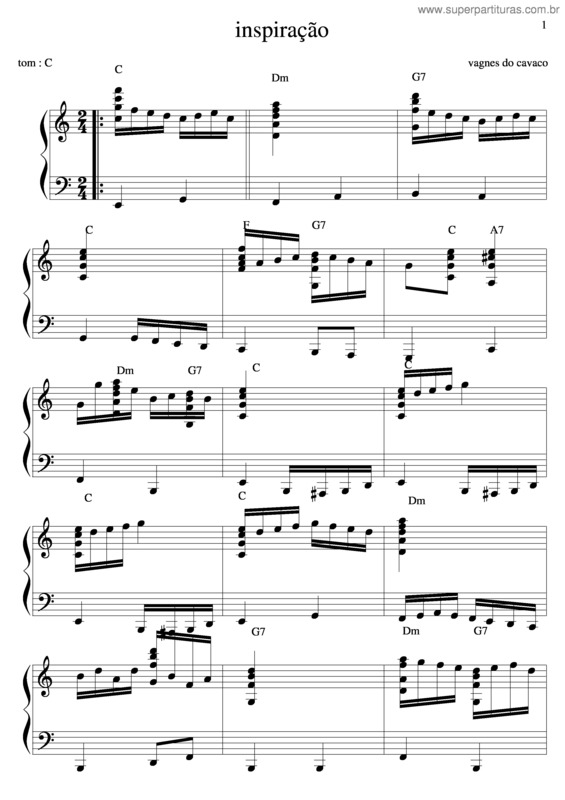 Partitura da música Inspiração