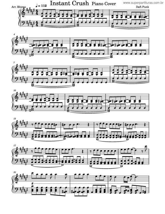 Partitura da música Instant Crush – Daft Punk Instant Crush