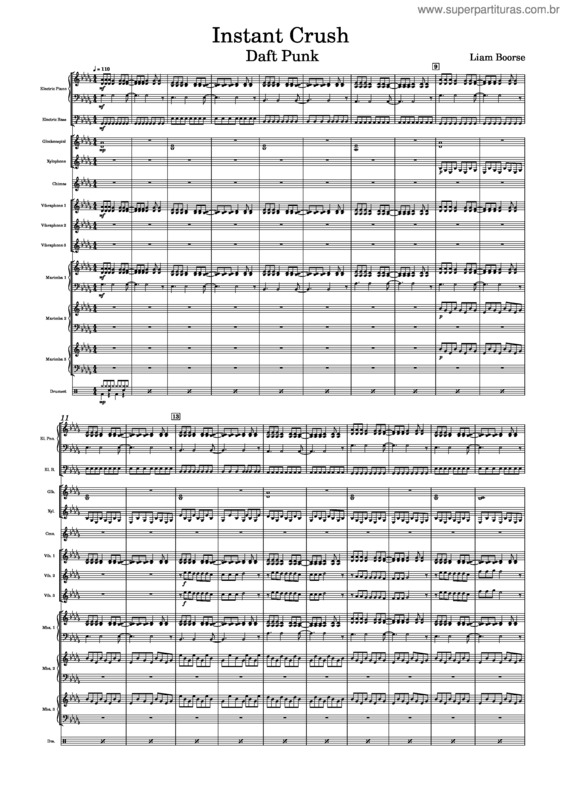 Partitura da música Instant Crush – Daft Punk v.3